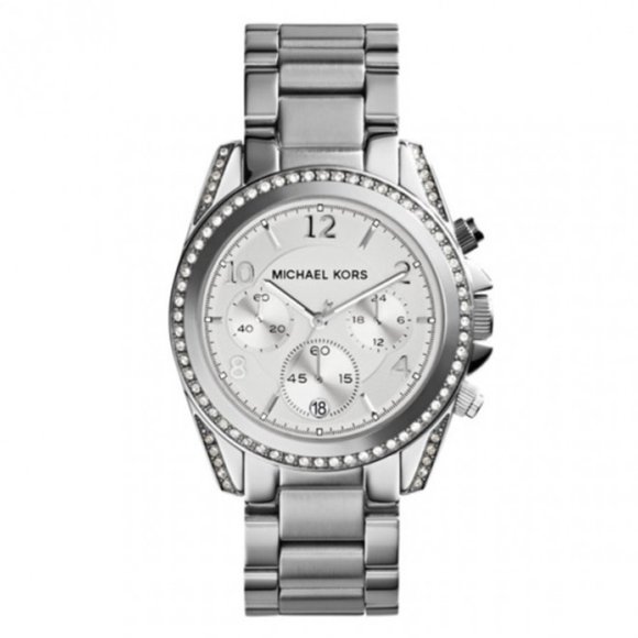 MK Blair Silver Chronograph Watch - Picture 1 of 6